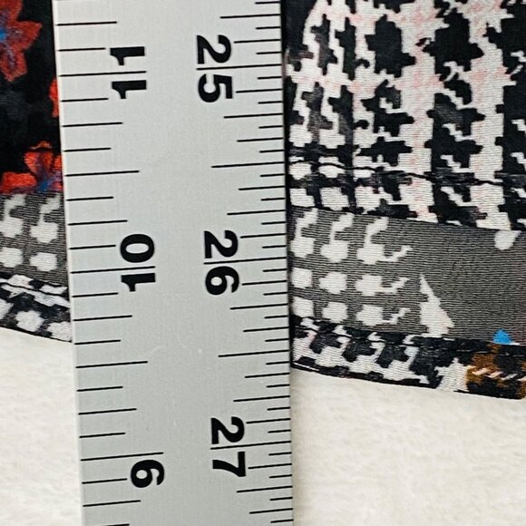 Tommy Hilfiger Blouse Women Size Small Floral Mushroom Mixed Print Pintuck - Picture 10 of 13